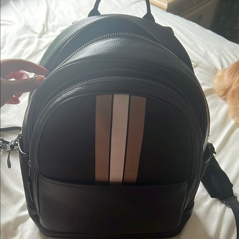 Coach Black and Tan Backpack with Modern Design